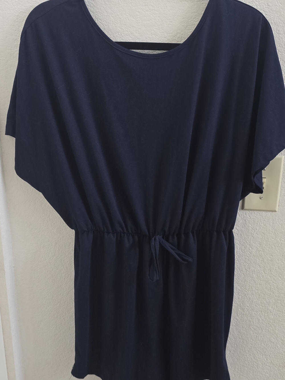 SHEIN Navy Drawstring Waist Short Sleeve Women's Romper